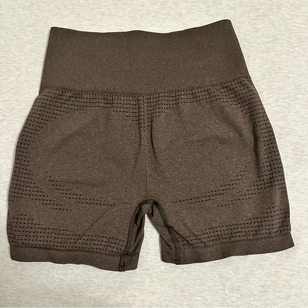 Gymshark Chocolate Brown Bike Shorts - Picture 3 of 5